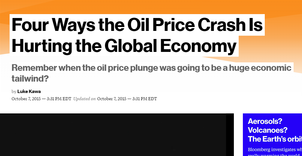 Four ways the oil price crash is hurting the economy