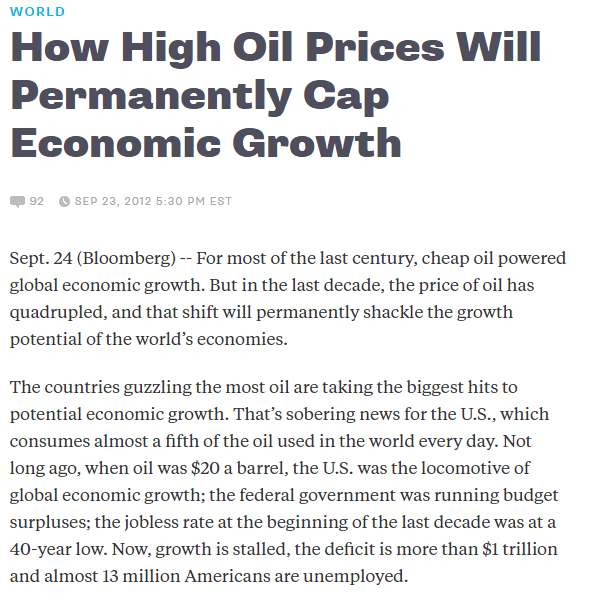 How high oil prices will permanently cap economic growth
